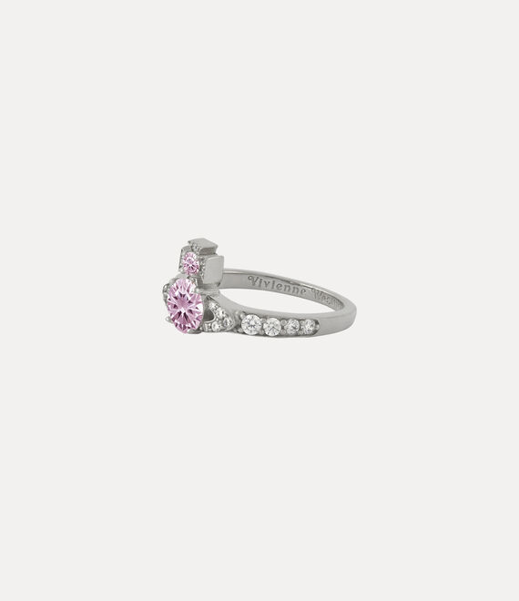 Vivienne Westwood Ismene Ring in PLATINUM/WHITE,PINK CZ